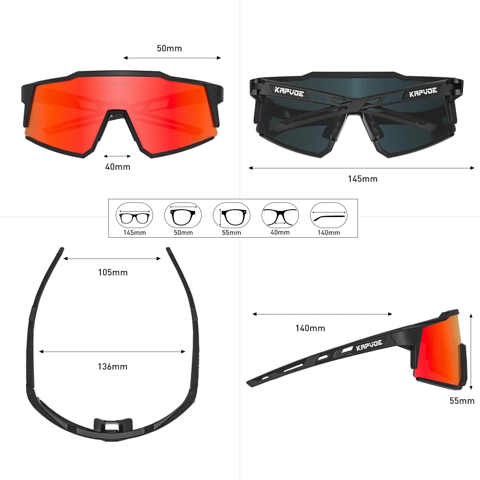KAPVOE New Mountaineering Sunglasses Cycling Glasses Outdoor Sports Hiking Eyewear Glasses Men Women MTB Bicycle UV400 Windproof