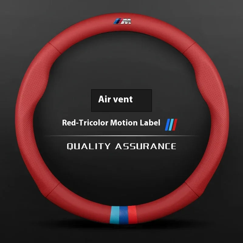 Car 3D Embossing Ventilate Steering Wheel Cover For BMW M Power M3 M4 M5 E36 E39 E46 E60 E90 F10 F15 F20 F25 F30 G30 X1 X3 X5 X7