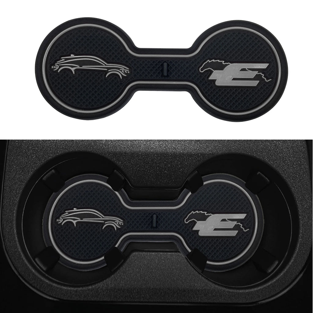 Non-Slip Car Cup Coaster Slot Pad for Mustang Mach-E GT  2021 2022 2023 Year Anti-Slip Mat Pocket Mat Interior Cup Holder Pad