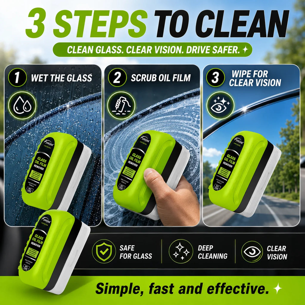Car Glass Cleaner Cleaning Agent Powerful Windshield Cleaner Car Glass Sponge Cleaning Brush Water Spots Stain Auto Removal Oil