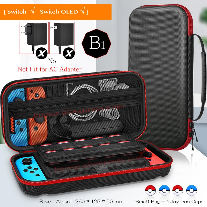For Nintendo Switch OLED Oxford Cloth Storage Carrying Bag Premium Portable Protective Case Anti-Scratch Travel Handbag