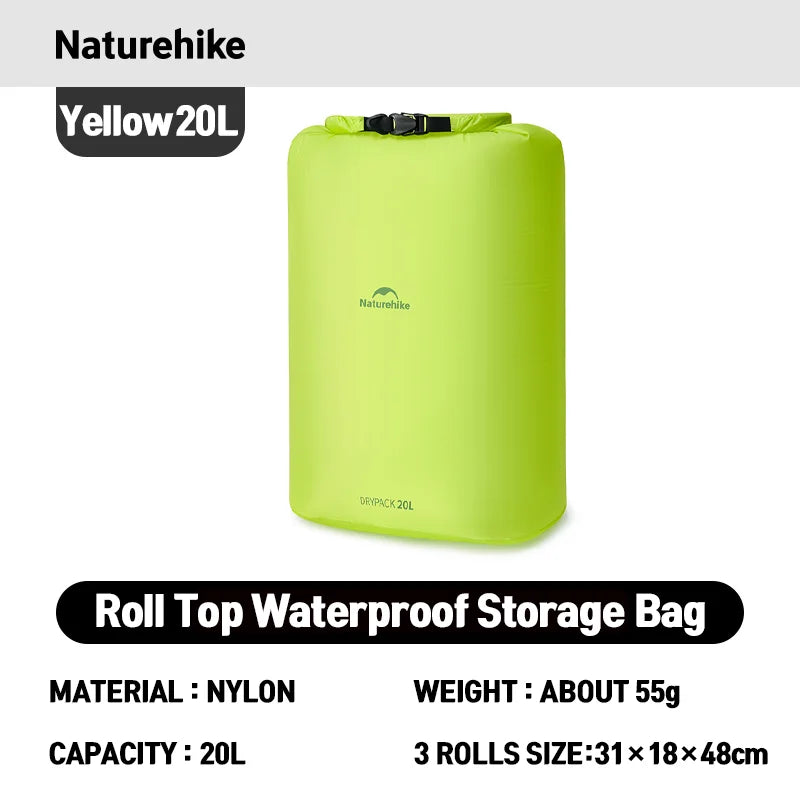 Naturehike Rolled Storage Bag Outdoor Travel Hiking Lightweight Waterproof Vacuum Compression Dispenser Bags Portable Organizer