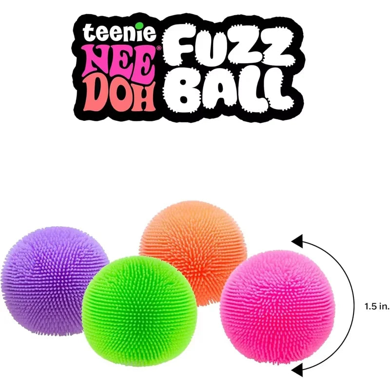 Teenie Needoh Fuzz Ball 3 Pack Mini Spiky Squeeze Toy Soft Burr Non-toxic Maltose Anxiety Relief Heal ADHD Sensory Calming Toy