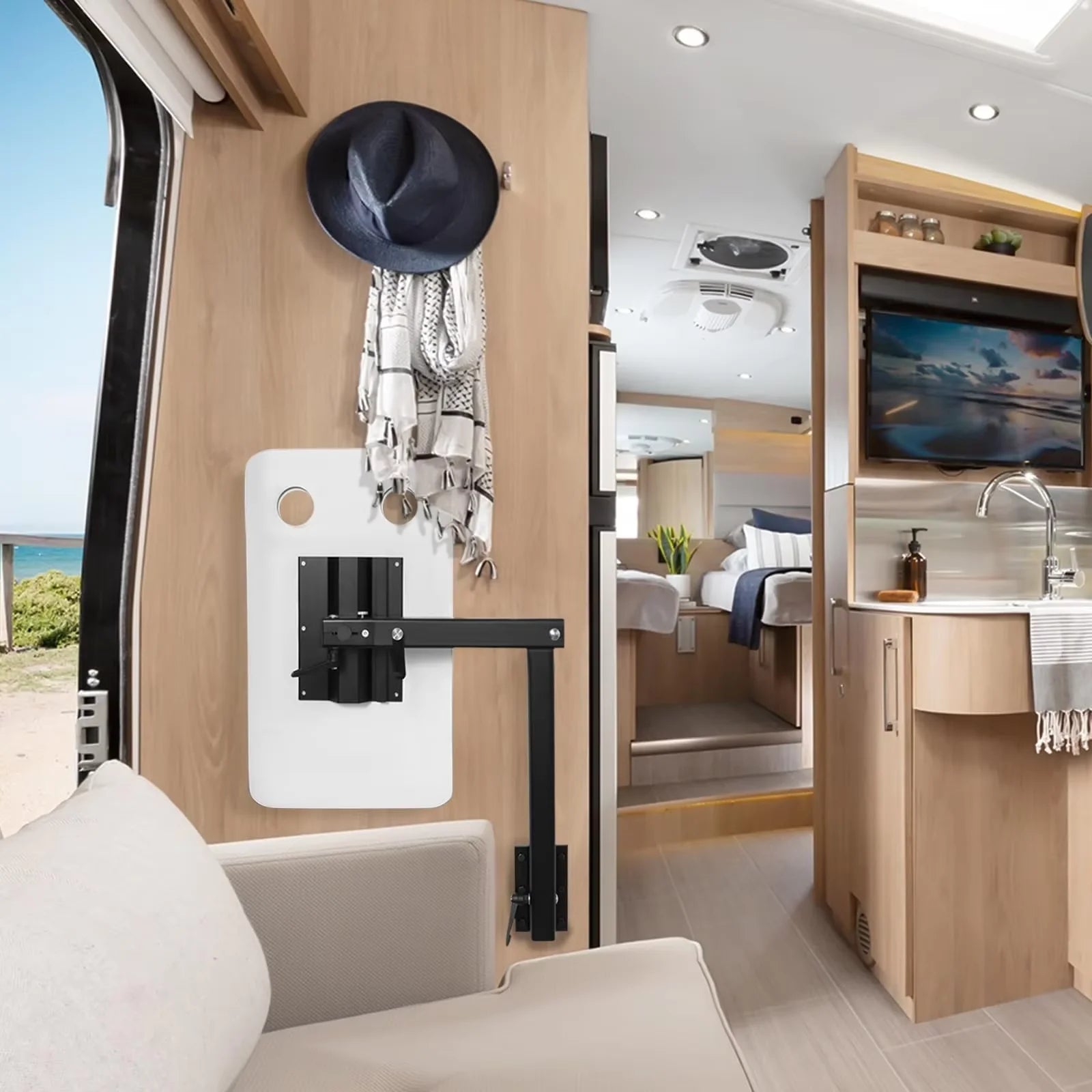 360° Swivel Folding Table Leg Lagoon Style Wall Mounted Space Saving Table for Camper Rv Motorhome Boat Yacht Quick Shipping