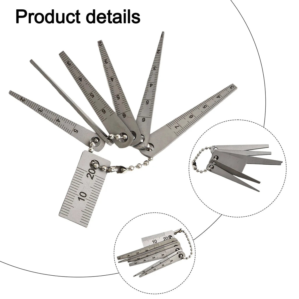 Taper Gauge Measuring Tool 1-20mm Gap Gage Stainless Steel Welding Taper Feeler Gauge Rulers Hole Inspection Tools