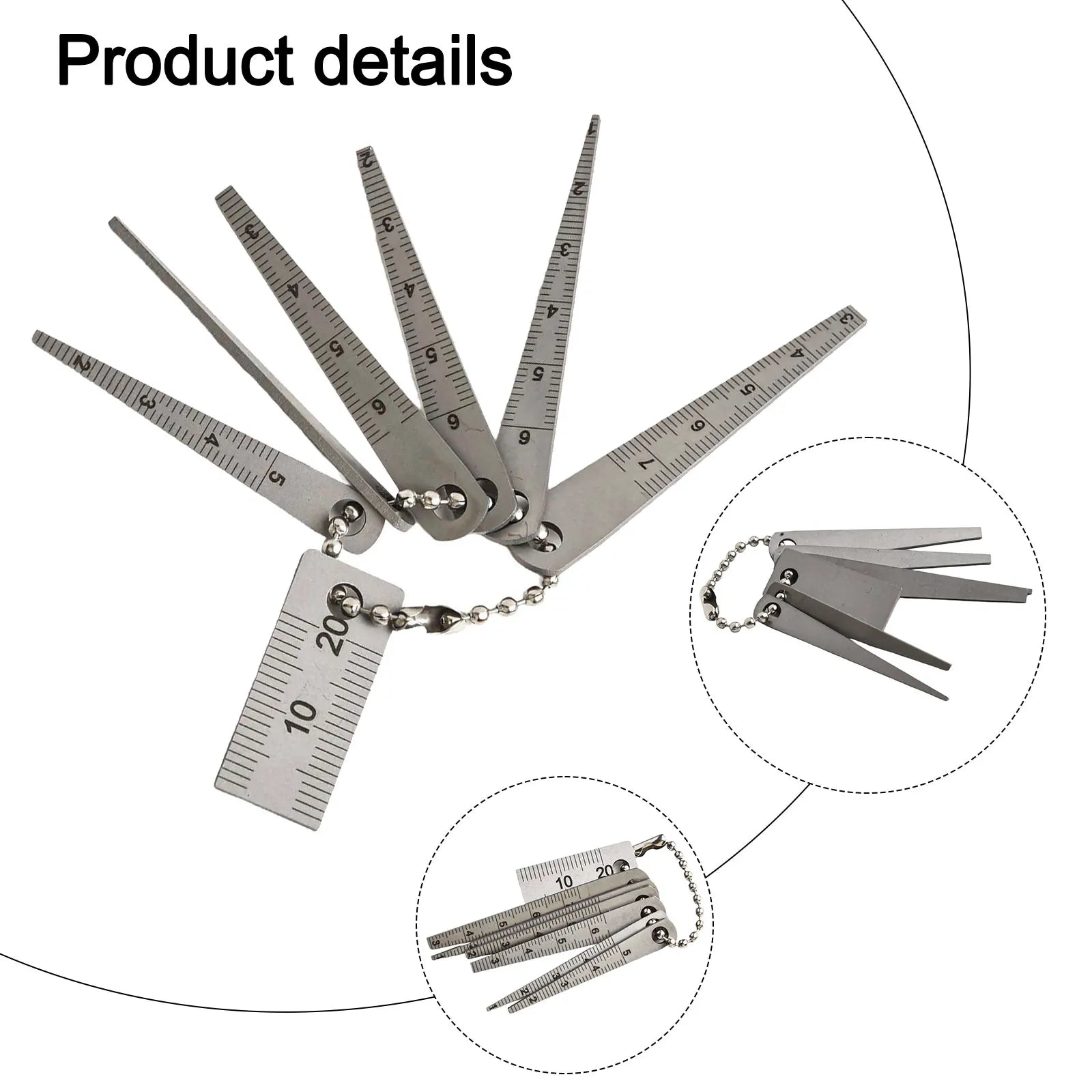 Taper Gauge Measuring Tool 1-20mm Gap Gage Stainless Steel Welding Taper Feeler Gauge Rulers Hole Inspection Tools