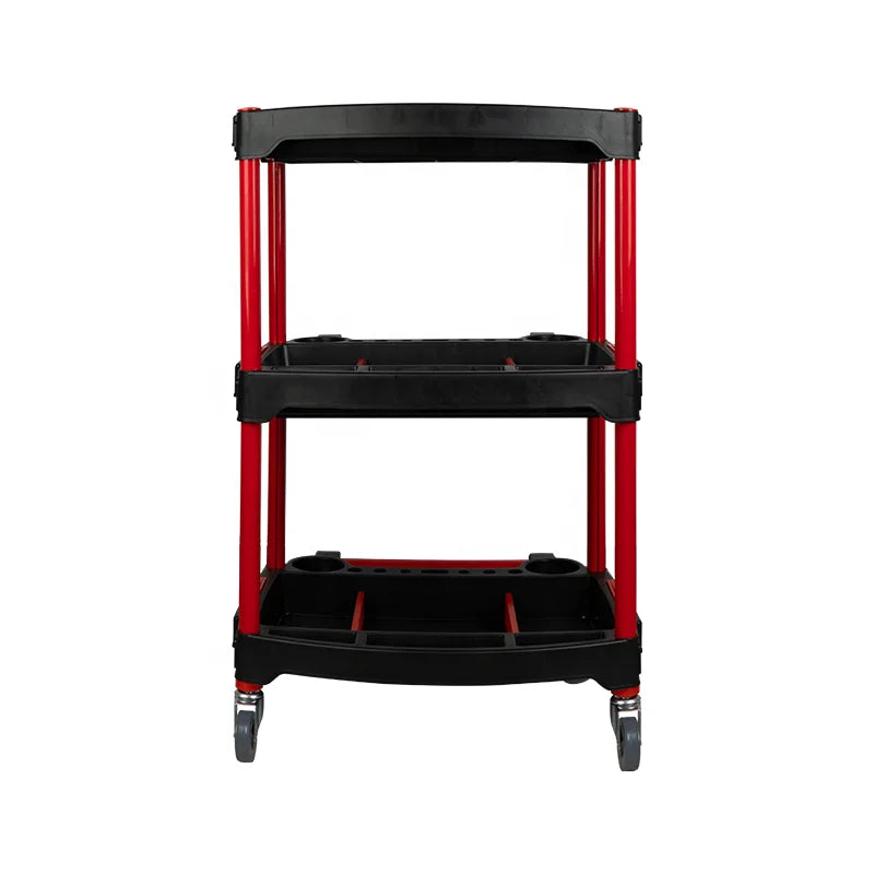 Rolling Storage 3 Layer Platform Hand Plastic Tool Trolley Workshop Cart Wheel Stainless Steel