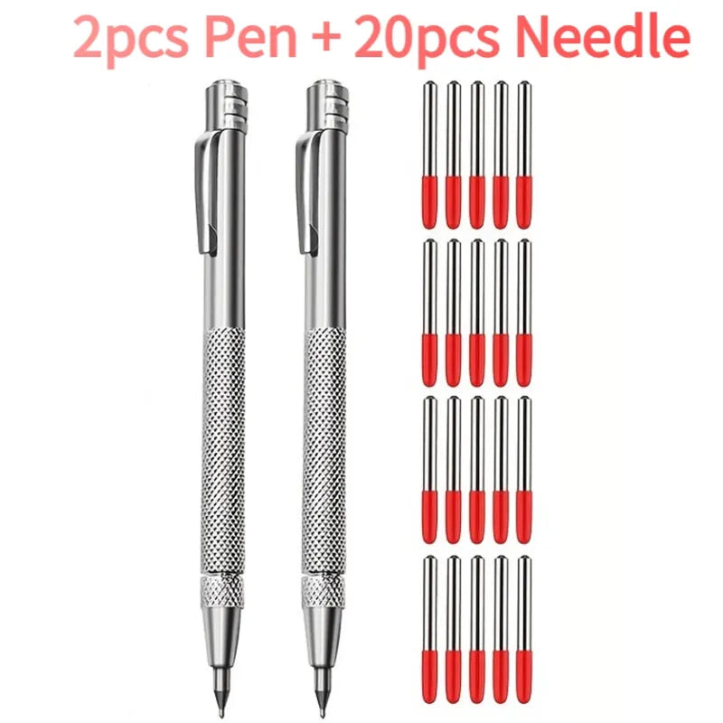 25/21/17/11/6PCS Carbide Tip Scriber Engraving Pen For Engraving Metal Sheet Stainless Steel Ceramic Glass Scribing Hand Tools