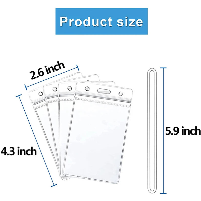 2Pcs Resealable Waterproof Clear Ship Ticket Card Sleeve PVC Luggage Tag Travel Accessories for Bags
