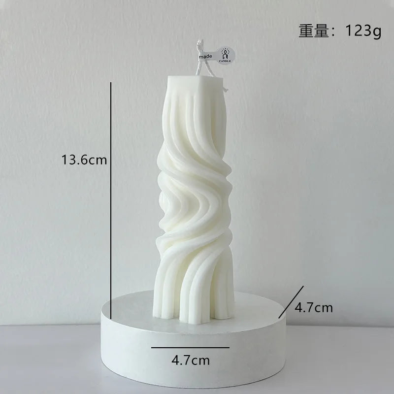 Nordic Minimalist White Scented Candle Atmosphere Home Decor Wedding Arrangement Cylinder Geometric Shape Fragrance Candle