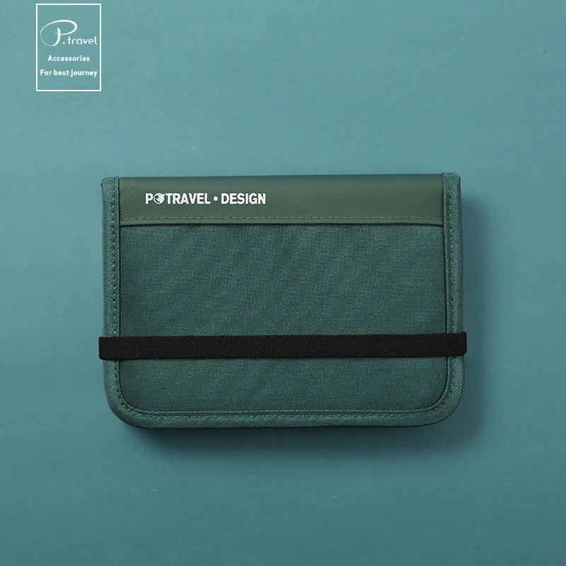 RFID Blocking Travel Wallet Passport Holder Multifunction Credit Card Case Men Women ID Document Organizer Anti-Theft Pouch