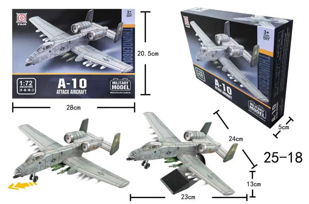 1/72 A-10 Thunderbolt II Plastic Assembly DIY Model Building Block Toy A10 Puzzle Model Collected Boy Birthday Gift