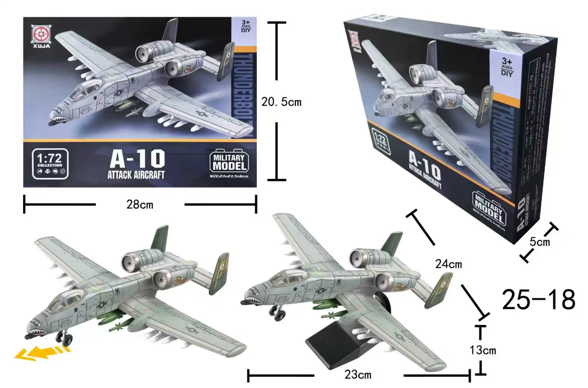 1/72 A-10 Thunderbolt II Plastic Assembly DIY Model Building Block Toy A10 Puzzle Model Collected Boy Birthday Gift
