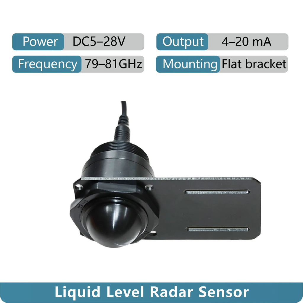79-81GHz Non Contact Radar Level Transmitter for Water and Chemical Tanks 3-12m Range RS485 4-20mA 0-10V DC5-28V Probe