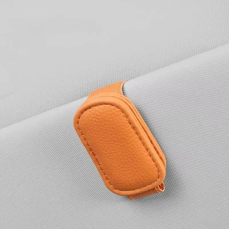Multifunction Car Sun Visor Glasses Clip Leather Eyeglasses Clip Magnetic Sunglasses Holder Hanger Universal Interior Accessorie