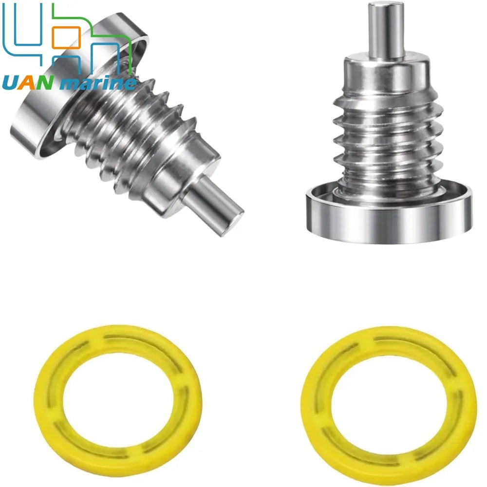 2 Pcs Magnetic Outdrive Gear Case Drain Plug Screw with Gasket For Mercruiser Stern Drive Alpha 1 Gen 1  2 R MR TR 22- 8M0058389