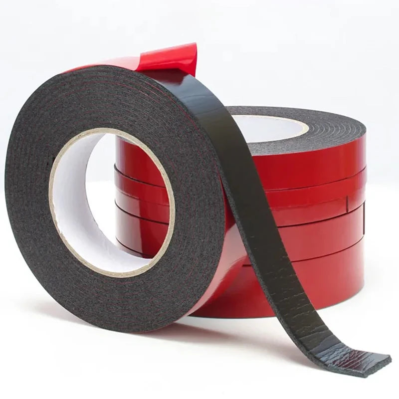 5/10/15/20MM Double-Sided Black PE Tape Red Film Foam Sponge Strong Adhesive Wall Mounting Tapes Traceless Sticker Length 10M