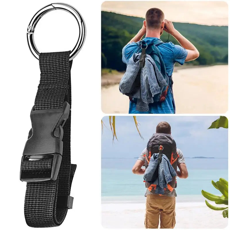 2Pcs Travel Luggage Fixed Strap with Release Buckle Anti-Theft Portable Backpack Jacket Gripper for Outdoor Small Tools