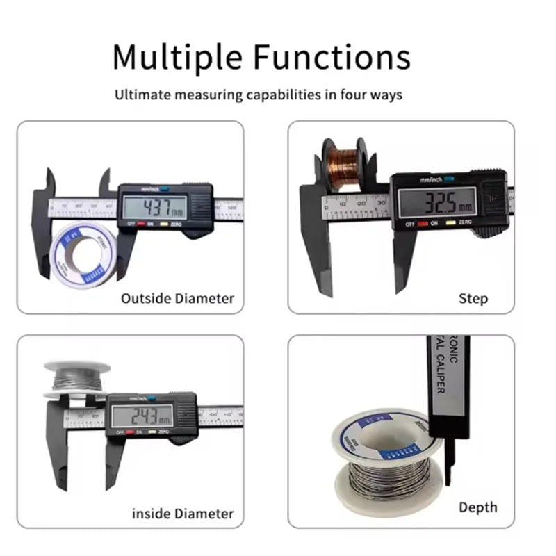 100mm 150mm  Electronic Digital Caliper Tool Carbon Fiber Dial Vernier Caliper Gauge Micrometer Measuring Tool Digital Ruler