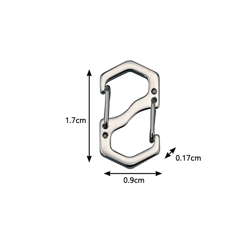 S Type Carabiner with Lock Anti-Theft Outdoor Camping Backpack Buckle Key-Lock Tool Metal Double Hooks Mini Keychain Lock Hook