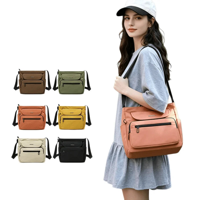 Women's Lightweight Nylon Handbag Crossbody Bag Large Capacity Multi-Compartment Casual Daily Tote Travel Tote Shoulder Purse