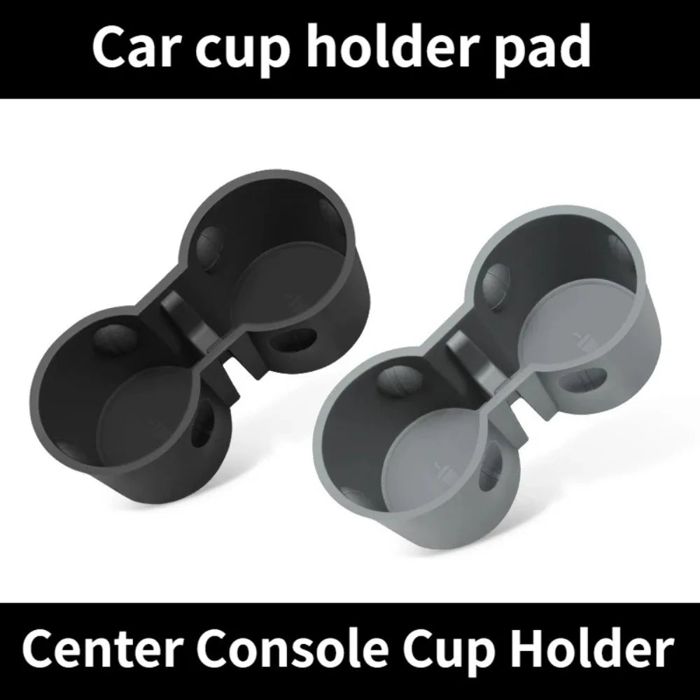 Portable Double Hole Car Cup Holder Made of TPE Universal Fit Vehicle Center Console Storage Box Interior Gadget