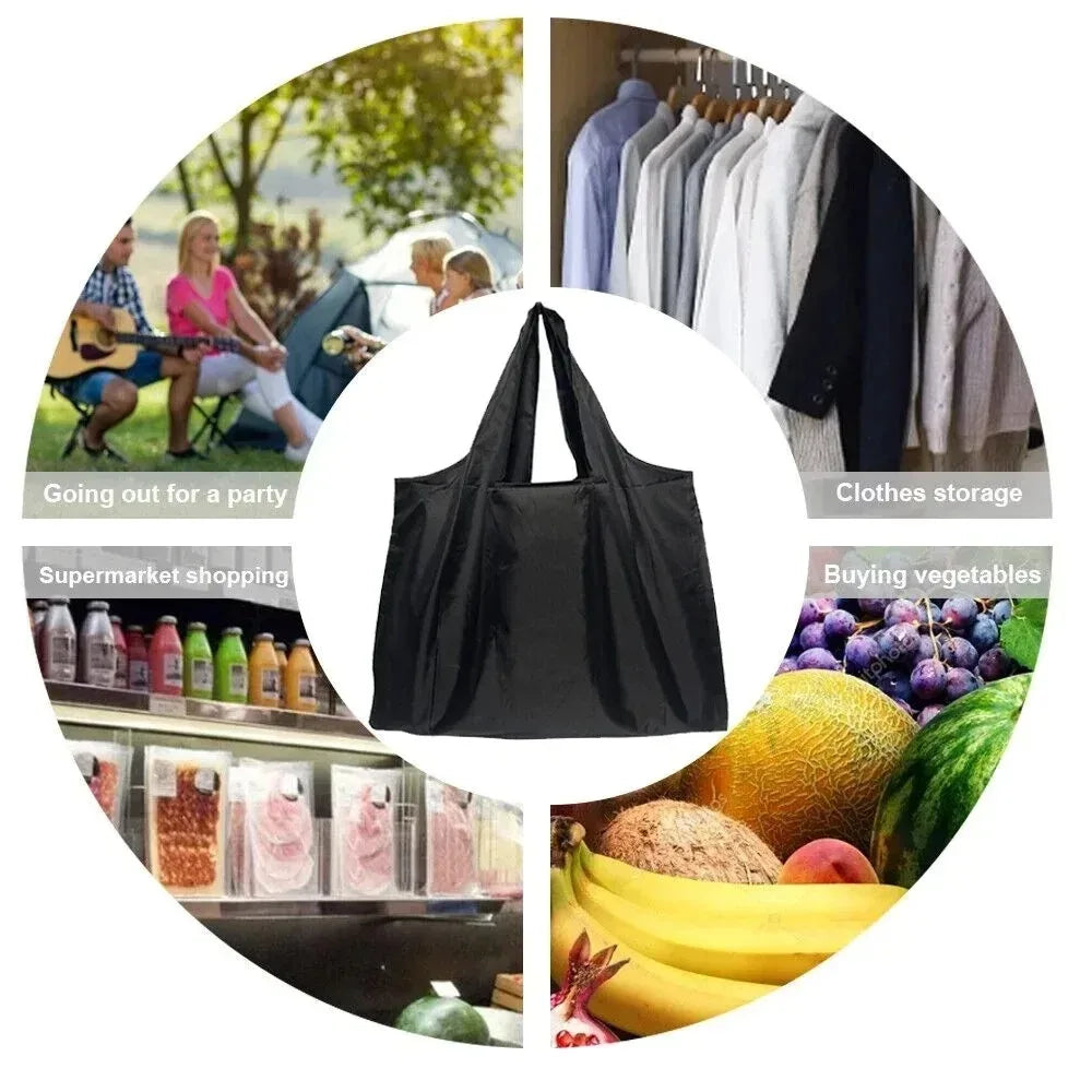 Extra Large Reusable Grocery Shopping Bags Washable Heavy Duty Nylon Foldable Waterproof Eco Friendly Totes Travel Storage Pouch