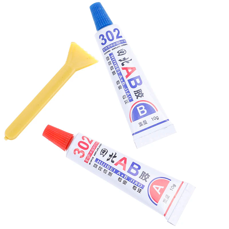 2pcs Liquid AB Glue 302 Metal Wood Fabric Rubber Leather Plastic UV Adhesive Universal Cyanoacrylate Epoxy Glue Strong Super