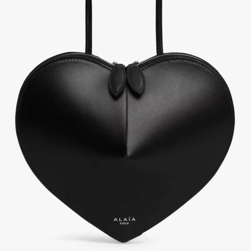 Alaialove bag genuine leather shoulder armpit crossbody bag niche style high quality stereo heart-shaped bag women's bag