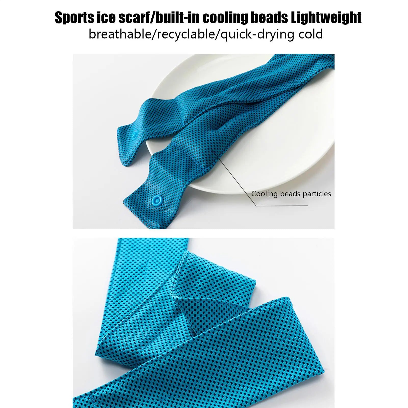 Cooling Ice Scarf Ice Scarf with A Natural Cool Feeling Sweat-wiping Towel Outdoor Ice Belt Sports Headscarf Cooling Cold Towel