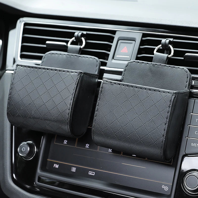 Car storage hanging bag car air outlet storage bag car air conditioning bar mobile phone card storage bag box car interior suppl