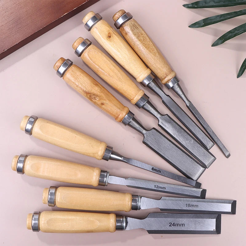 **6/12/18/24mm 4 Pcs Wood Carving Chisels Set Professional For Woodworking With Ergonomic Wood Carving Tools DIY Auxiliary Tools