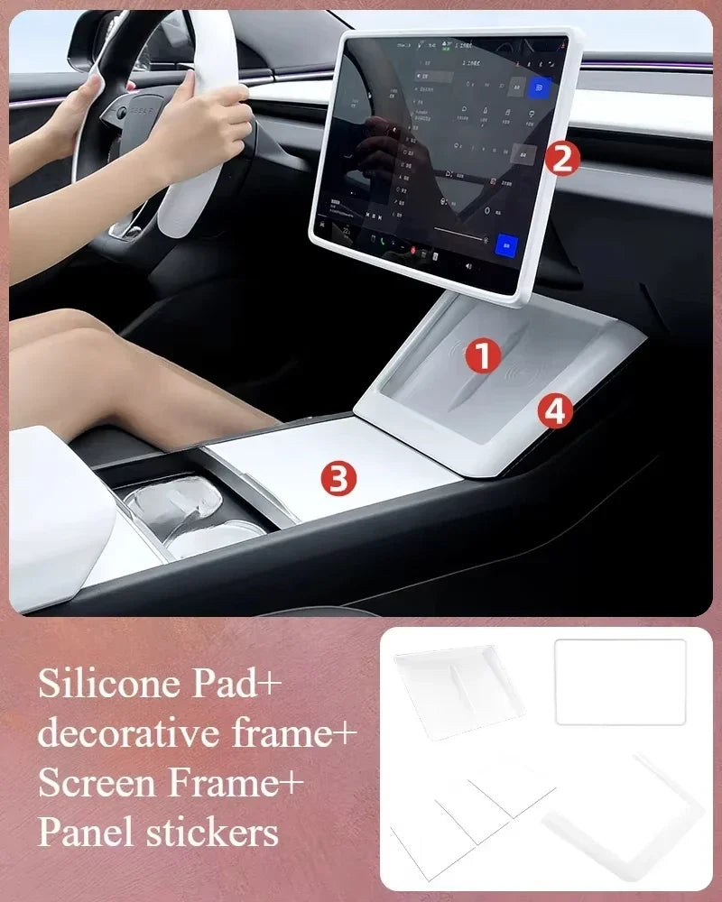 Steering Wheel Cover for Tesla Model 3 Highland White Interior Stickers Car Decoration Modification Accessories for New Model3
