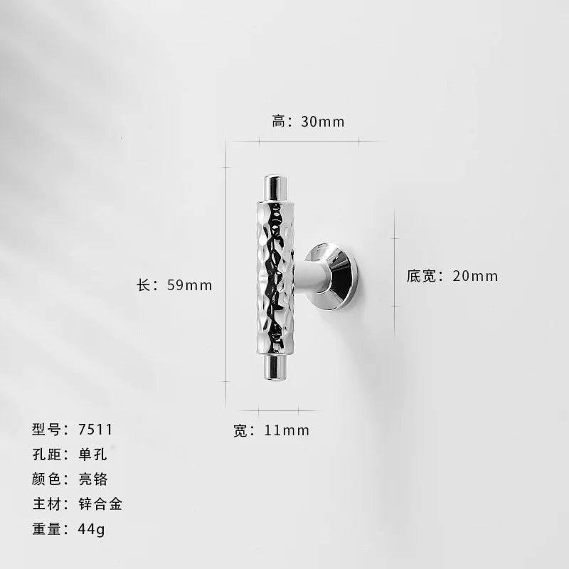Bright Chrome Silver Wardrobe Door Handle Modern Minimalist Zinc-Alloy Pull for Cabinet Shoe Cabinet  Drawer Furniture Hardware