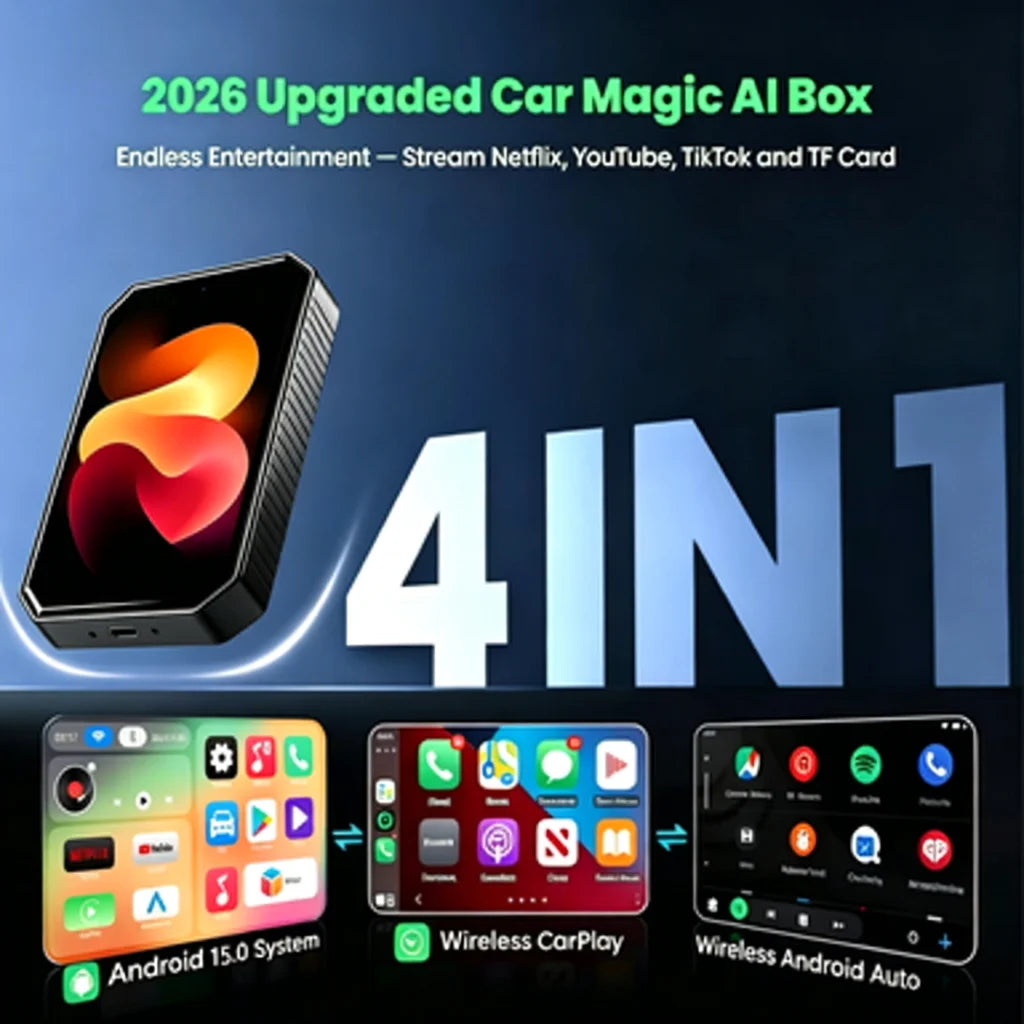2026 CarRocket Android 15 CarPlay Ai Box Wireless Android Auto USB Adapter Plug & Play Universal TV Box For Youtube Netfl