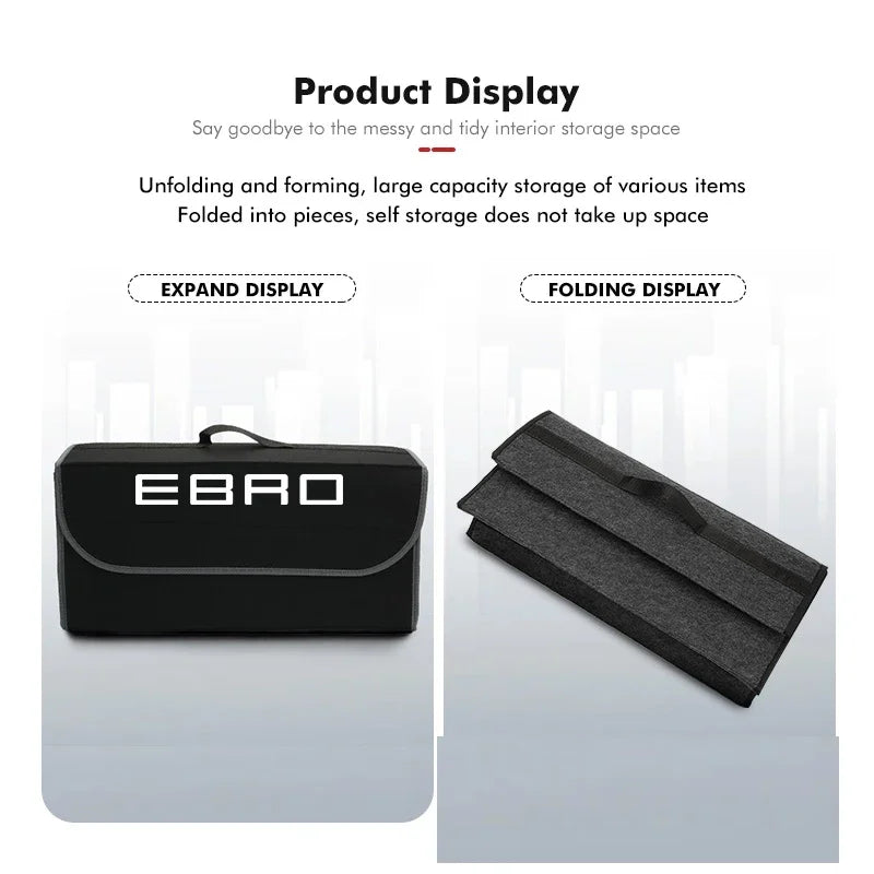 Car Logo Trunk Storage Box, Large Capacity Tool Organizer Bag Car Accessories for Ebro S700 S800 S900 S400