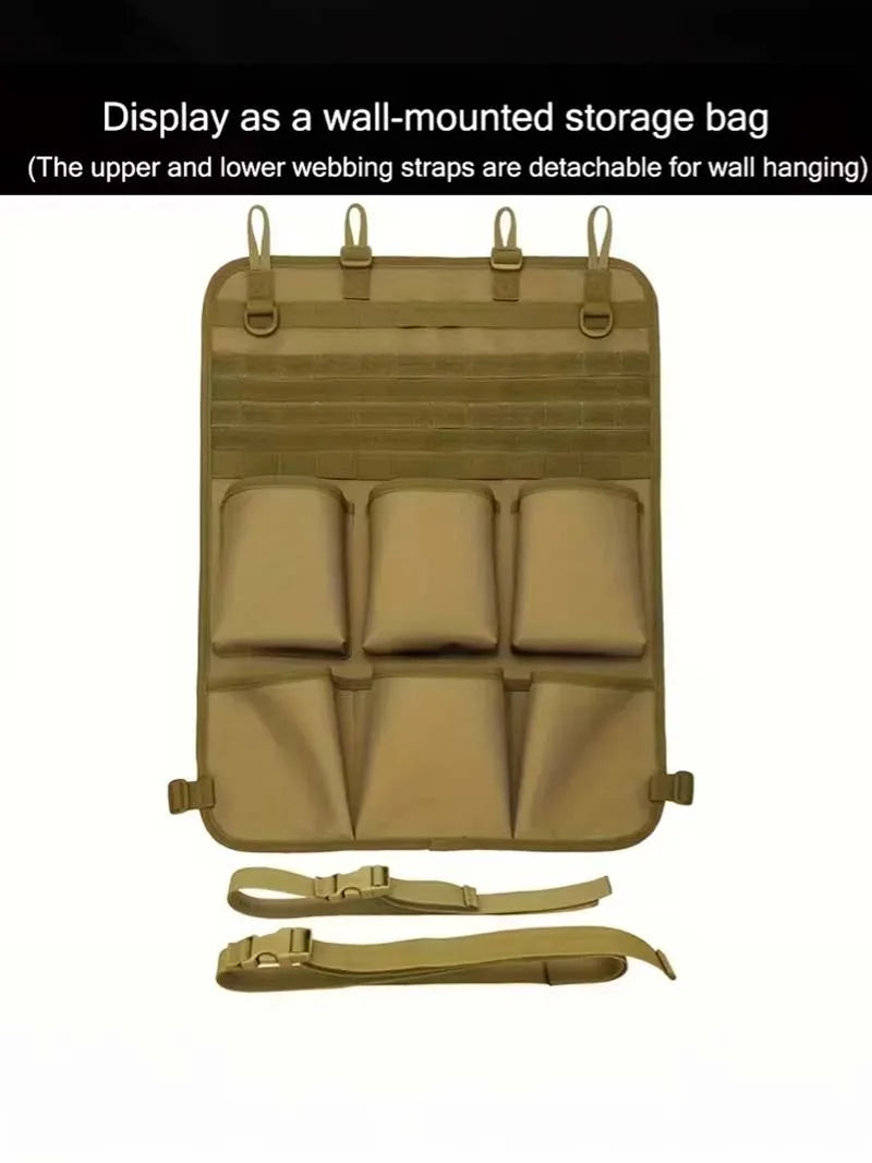 Car seat back storage bag, camping accessories wash bag with adjustable shoulder strap, outdoor camping cosmetic bag