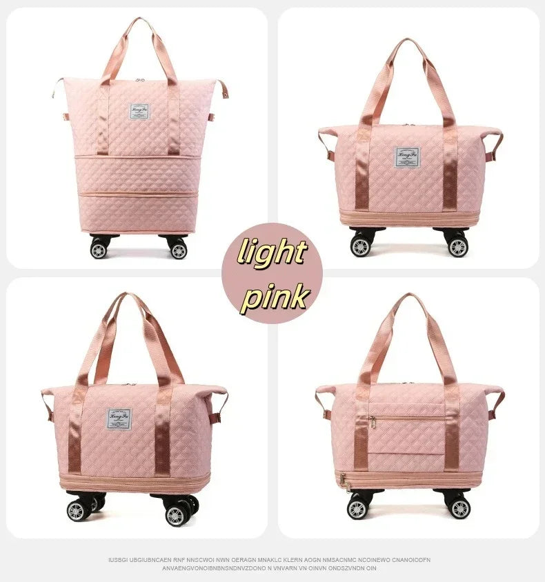 Lightweight Folding Large Capacity Storage Luggage Bag Universal Wheel Travel Luggage Bag Sports Wet and Dry Separation Yoga Bag