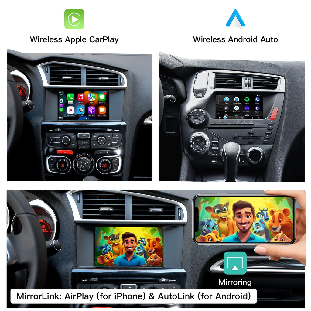 New Wireless Carplay Android Auto Module For Peugeot & Citroren 208 308 508 3008 C4 DS3 DS4 DS5 SMEG MRN Mirror Link Multimedi
