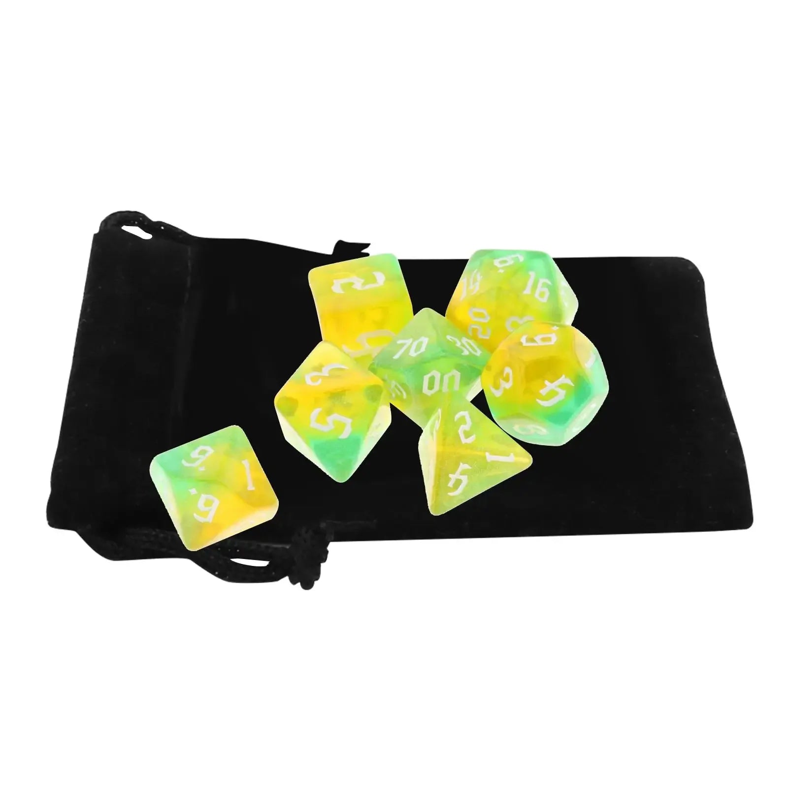 Acrylic Polyhedral Dices Set, D8 D10 D12 D20 Bar Toys with Pouch for DND RPG Role Playing Board Game Math Teaching