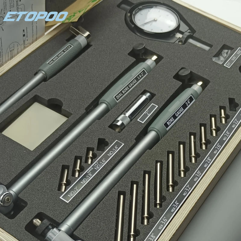 3PCS/SET 18-160MM Deep Engine Hole Measurement 0.7-6" 0.0005" Dial Bore Indicator Gauge