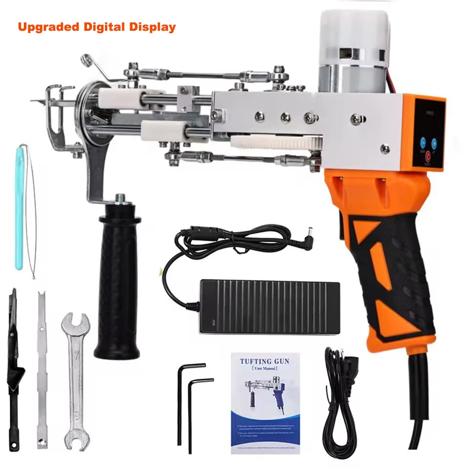 Tufting Gun 2 in 1 Set Electric Carpet Tufting Gun Electric Carpet Tapis Knitting Tufting Pistol Weaving Flocking Rug Machine