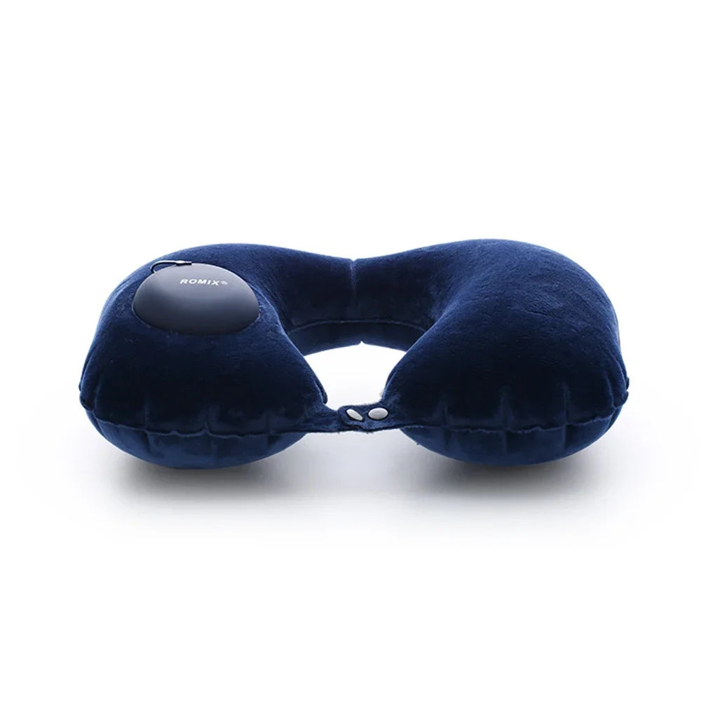 Press on Inflatable Pillow to Relax Neck Travel U-shaped Pillow Foldable and Portable with Leak Proof Device Ordinary U-shaped