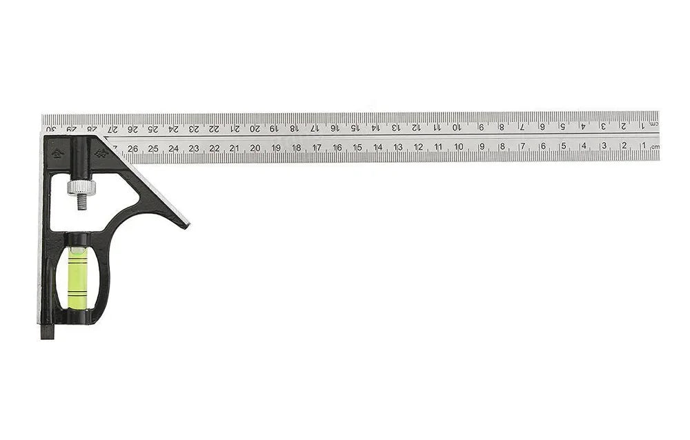 2025 Precise Stainless Steel Measuring Tools Aluminium Combination Square Diy Workshop Hardware Angle Spirit Level 12" (300mm)