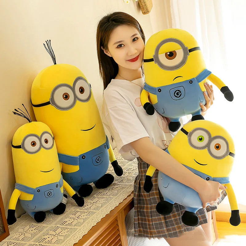 2026 Minions Movie Periphery Yellow Plush Bob Plush Stuart Stuffed Toys In Jeans Soft Dolls Pillow Decoration Birthday Gift
