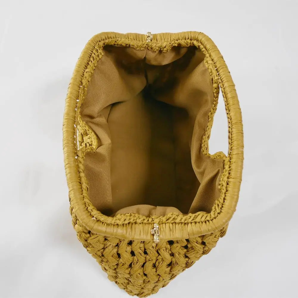Elegant Luxury Woven Clutch Bag Large Capacity Simple Texture Women Handbag Straw Beach Bag Wallet Travel