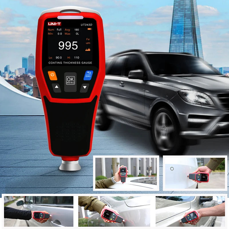 UNI-T UT343A UT343D Coating Thickness Gauge Professional Car Paint Metal Ceramic Automotive Paint Film FE NFE Thickness Tester