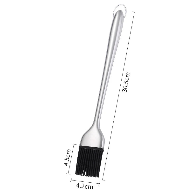 Silicone BBQ Brush BPA Free Basting Pastry Brush with Stainless Steel Handle Barbecue Turkey Oil Brush for Grilling