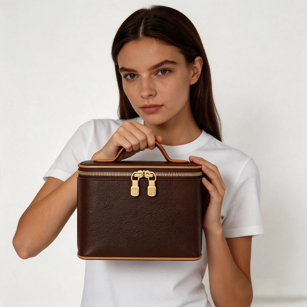 Premium PU Leather Top Handle Bag Ladies Office Work Tote Bag with Gold Hardware Luxe Designer Style
