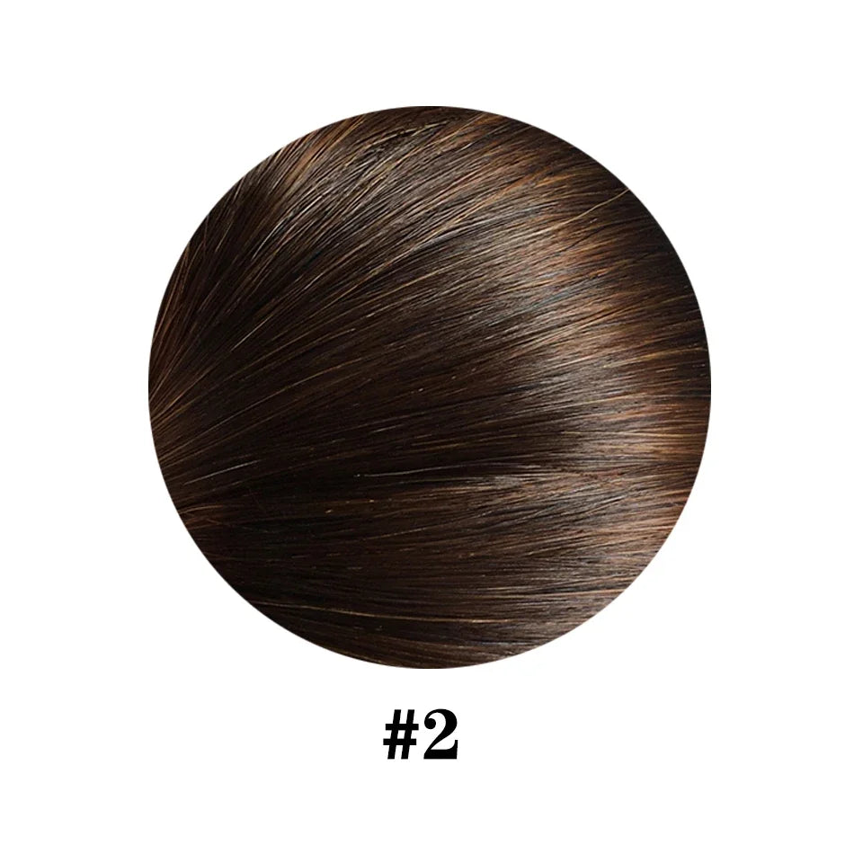 Straight Ponytail Human Hair Extensions With Clip In Drawstring Ponytail Straight Brazilian Ponytail For Women Natural Black #1B